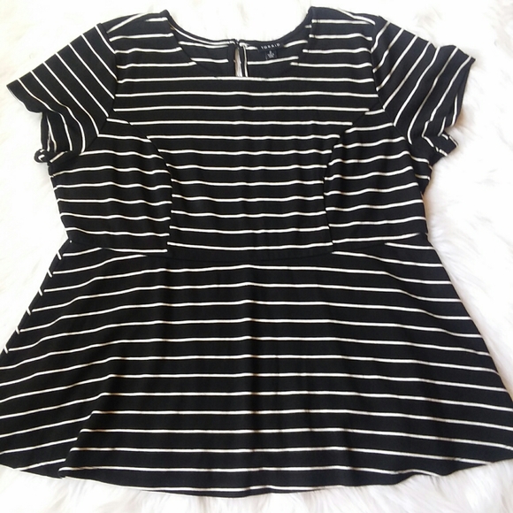 torrid Tops - Women's Torrid Short Sleeve Peplum Top Black 2X